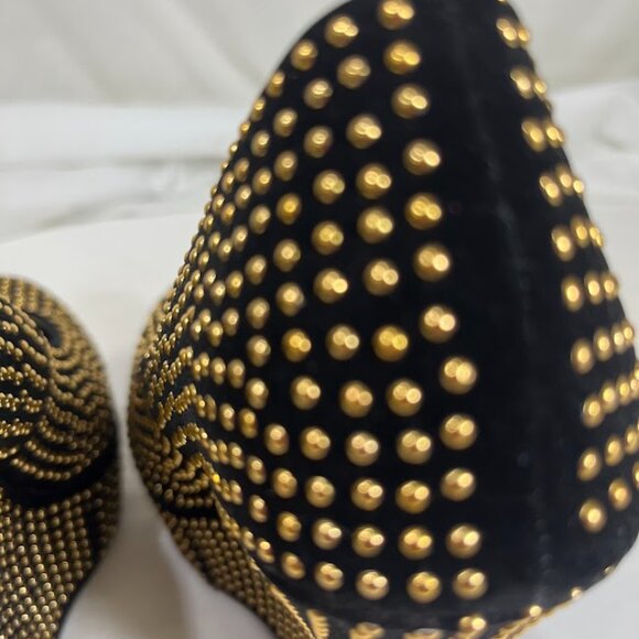 Posh Studded Wedges - Black and Gold - Size 7.5 - Picture 5 of 9